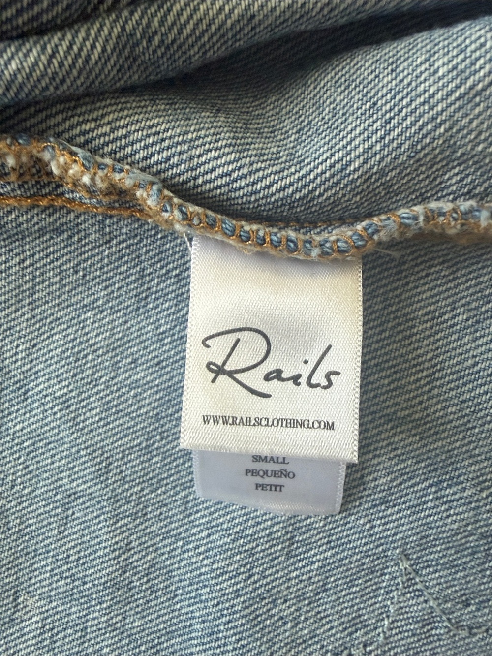 Rails Knox Stars Blue Jean Jacket Size S - Picture 7 of 11